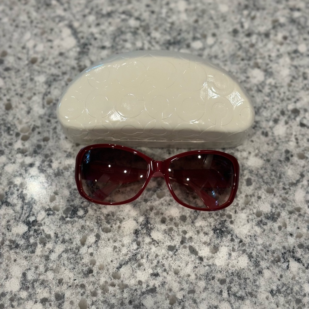 Coach burgundy / pink sunglasses - like NEW with original case